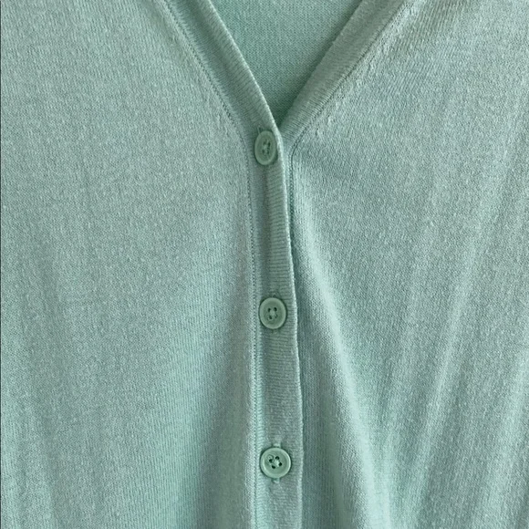 LOFT Light Green Women's Cardigan - Picture 2 of 8
